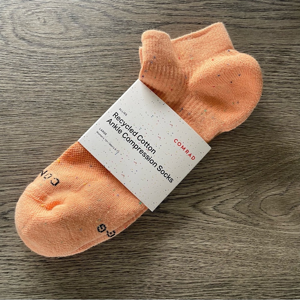 COMRAD - ALLIES Recycled Cotton Ankle Compression Socks size Large new with tags